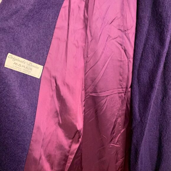 Vintage Glam Originals by Denise Purple Lavender Lilac Mohair Wool coat sz L - Picture 5 of 5